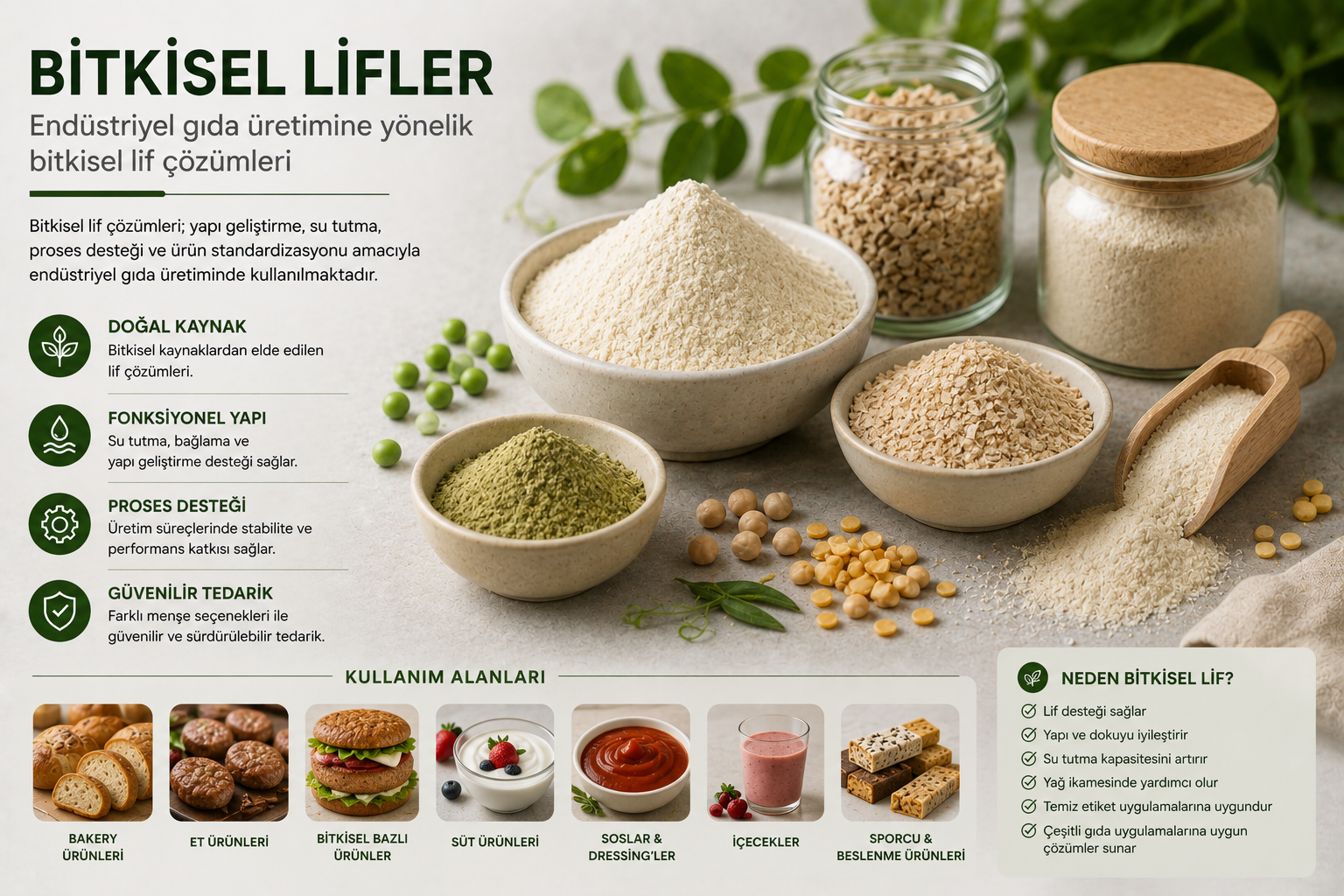 bezelye lifi ve bitkisel lif çözümleri